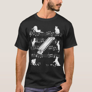 Harmonik Katzen für Katzenliebhaber Harmonika T-Shirt