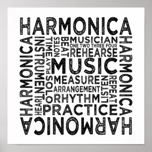 Harmonika-Typografie Poster