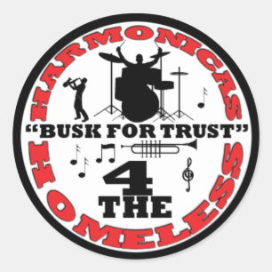 Harmonikas für Obdachlose Runder Aufkleber