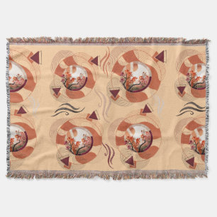 Harmonious Orange Blossom Circles Decke