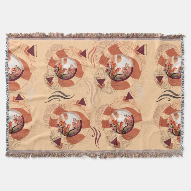 Harmonious Orange Blossom Circles Decke (Vorderseite)