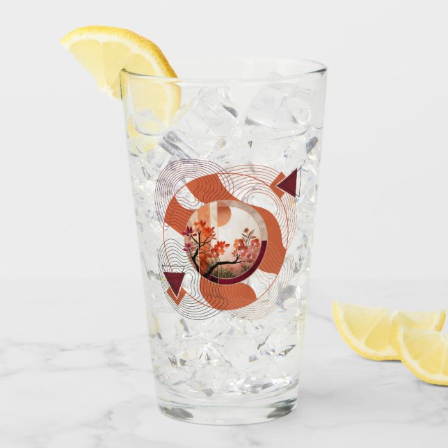 Harmonious Orange Blossom Circles Glas (Vorderseite Ice)