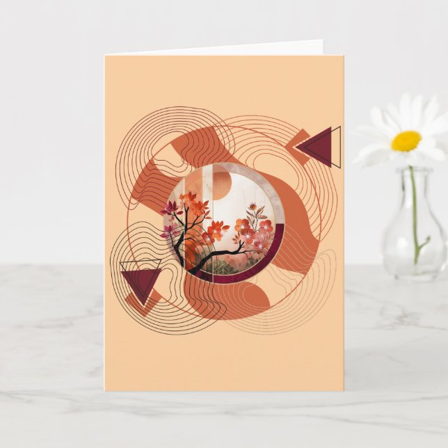 Harmonious Orange Blossom Circles Karte (Kleine Pflanze)