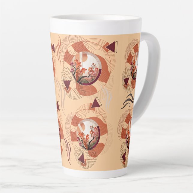 Harmonious Orange Blossom Circles Milchtasse (Rechte Ecke)