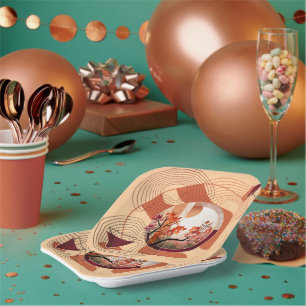 Harmonious Orange Blossom Circles Pappteller