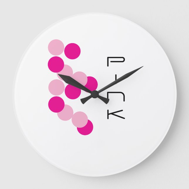 Harmonische rosa Fusion Große Wanduhr (Vorderseite)