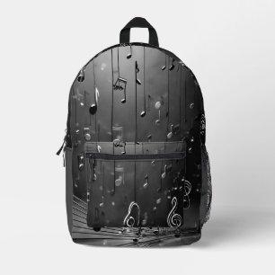 Harmonische Schattierungen: Graue Musik Kunstwerk Bedruckter Rucksack