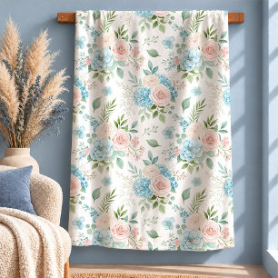 Harmonische Wildblumen Pastellrosa Decke Deko A Sherpadecke