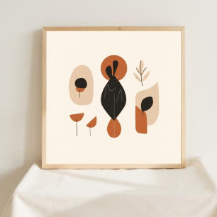 Harmonischer Fluss – Abstrakte botanische Wandkuns Poster