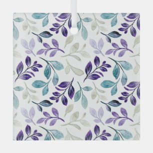  Harmonisches Wasserfarben-Blattdesign  Ornament Aus Glas