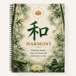 Harmony (和) Chinesisches Zeichen Notizbuch