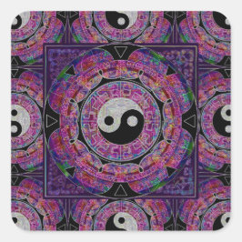 Harmony & Balance Lila Mandala Quadratischer Aufkleber