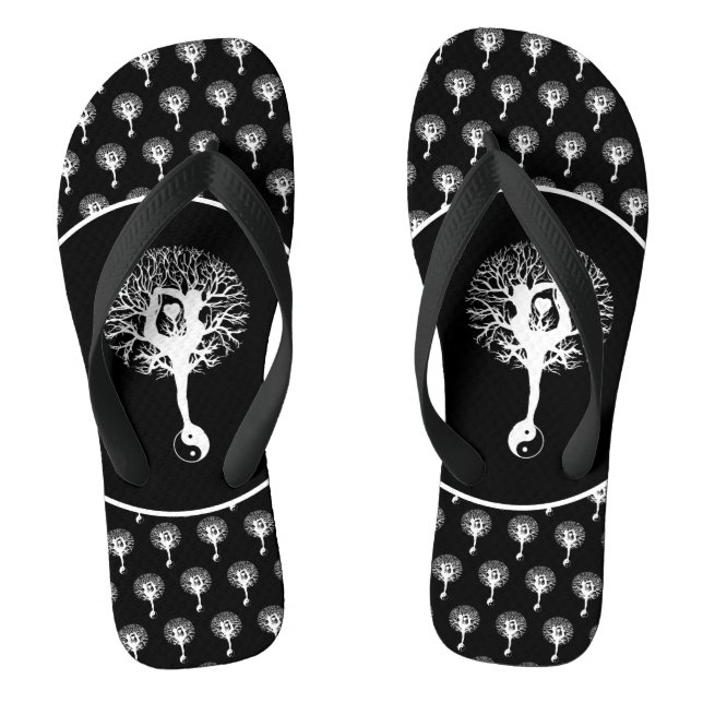 Harmony & Balance Yin Yang Tree of Life Flip Flops (Fußbett)