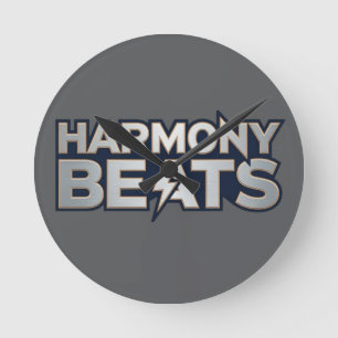 Harmony Beats – Musik Vibes Text Kunst Runde Wanduhr