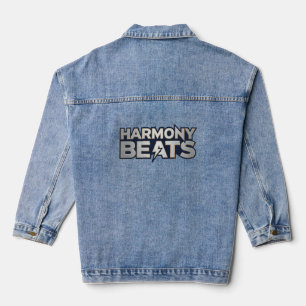 Harmony Beats – Musik-Vibes Textart Jeansjacke
