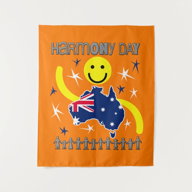 Harmony Day Australia Wandteppich (Vorderseite)