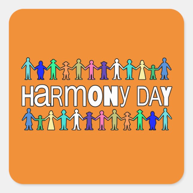 Harmony Day Australien  Quadratischer Aufkleber (Vorderseite)