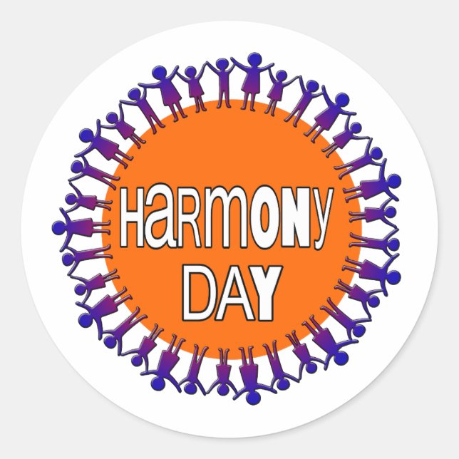 Harmony Day, Australien Runder Aufkleber (Vorderseite)