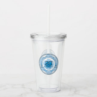 Harmony Dental 20. Jubiläums-Tumbler mit Strohhalm Acryltrinkbecher