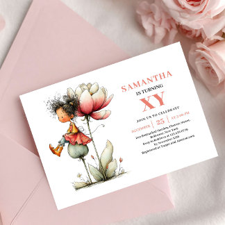 Harmony-Feengirl Geburtstag Pink Blush Einladung