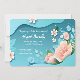 Harmony Floral Baby Dusche Einladung