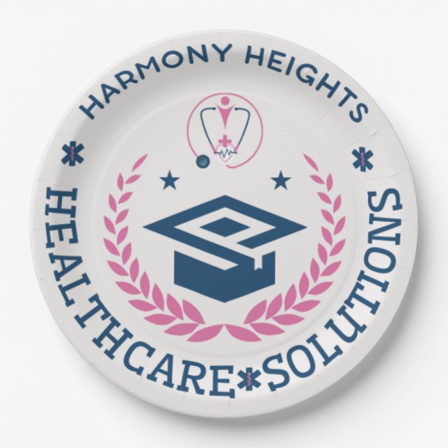 Harmony Heights Healthcare Solutions Company Logo Pappteller (Vorderseite)