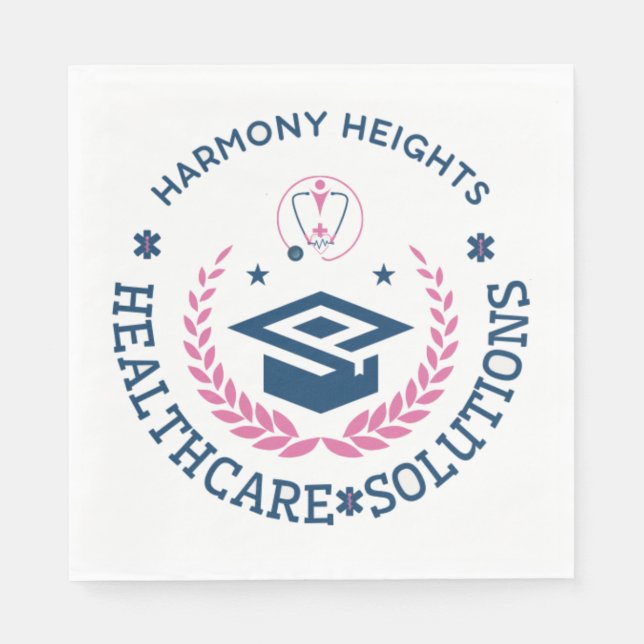 Harmony Heights Healthcare Solutions Company Logo Serviette (Vorderseite)