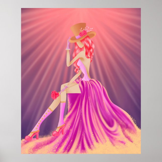 "Harmony in Stardust" Eine glamouröse Steampunkkön Poster (Vorne)