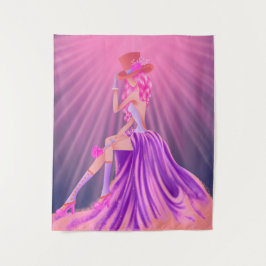 "Harmony in Stardust" Eine glamouröse Steampunkkön Wandteppich