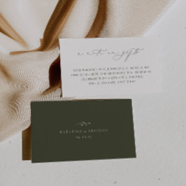 HARMONY Olive Green Wedding A Note on Gifts Begleitkarte