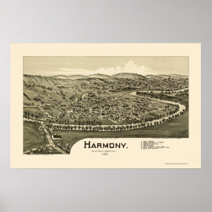 Harmony, PA Panoramic Karte - 1901 Poster