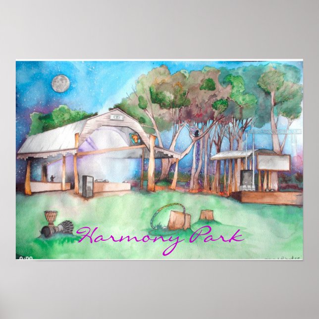 Harmony Park bei Nacht Poster (Vorne)