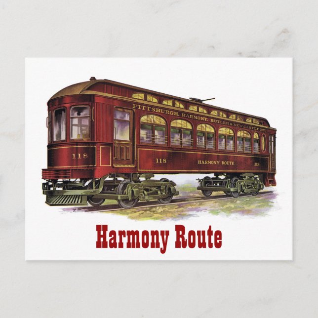 Harmony Route Eisenbahnwagen Postkarte (Vorderseite)