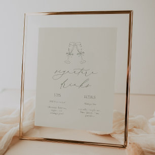 HARMONY Sage Green Signature Drinks Hochzeit Poster