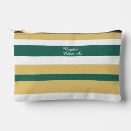 Harmony Stripes Lines Green Gold White Zubehörtasche