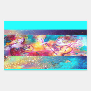 HARMONY TRIO MUSIC CONCERT WRAPPING PAPIER RECHTECKIGER AUFKLEBER