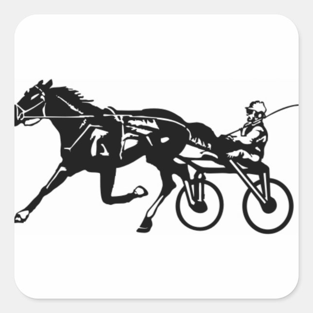 Harness Horse Racing Quadratischer Aufkleber (Vorderseite)