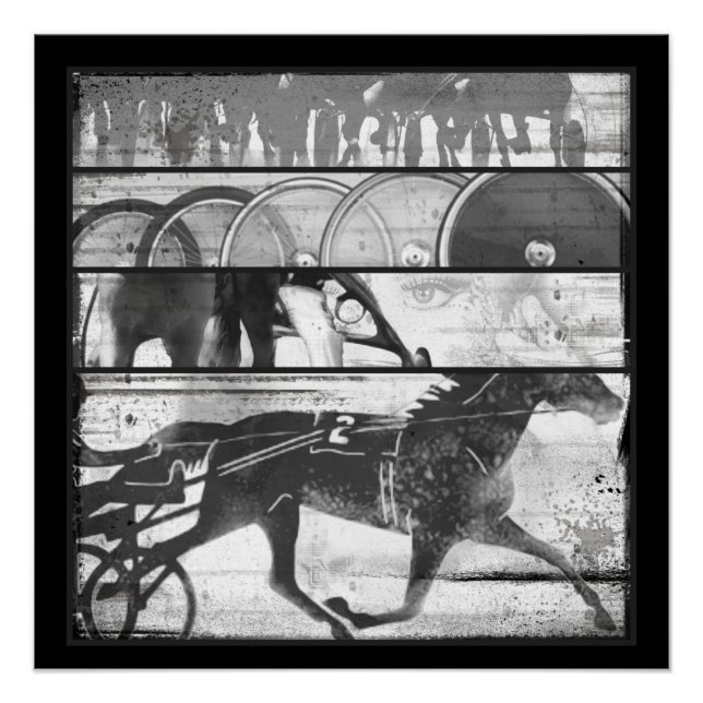 Harness Racing Grunge Poster (Vorderseite)