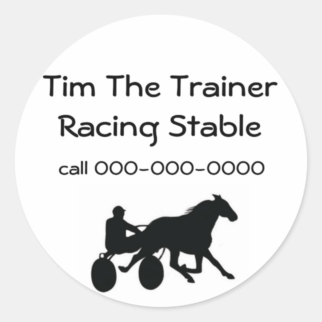 Harness Racing-Standardlogo Runder Aufkleber (Vorderseite)