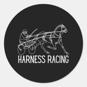 Harness Racing Standardpferd Sulky Pferd Runder Aufkleber