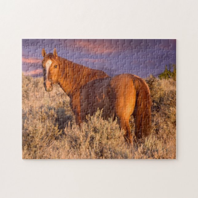 Harney Landkreis Wild Pferd steht Alarm Puzzle (Horizontal)
