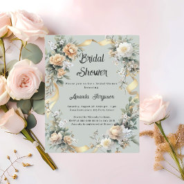 Harngelbe Blumenblätter Bridal Dusche Einladung