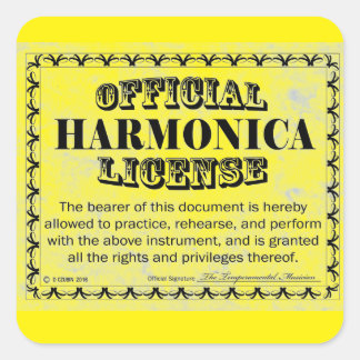 Harnonica License Square Aufkleber