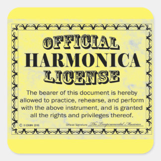 Harnonica License Square Aufkleber