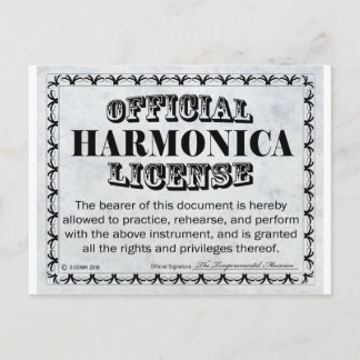 Harnonica-Lizenz Postkarte