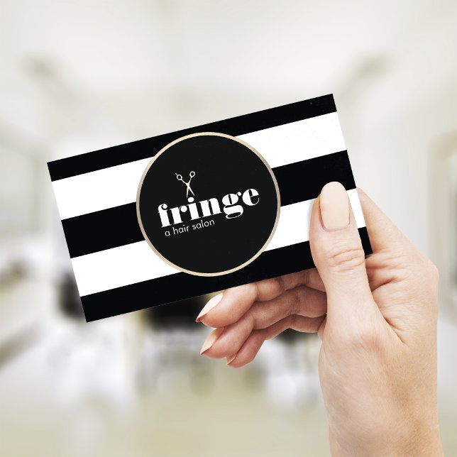 Harnsteine-Goldschere Schwarz-weiß Streifen Visitenkarte (Von Creator hochgeladen)