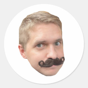 Harold-Gesicht-Sticker Runder Aufkleber