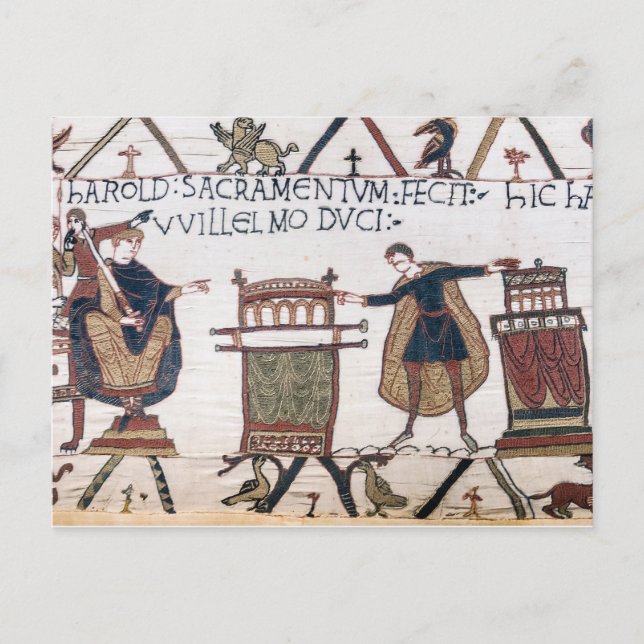 Harold schwört Eid auf heilige Relikte Postkarte (Vorderseite)
