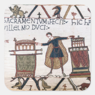 Harold schwört Eid auf heilige Relikte Quadratischer Aufkleber