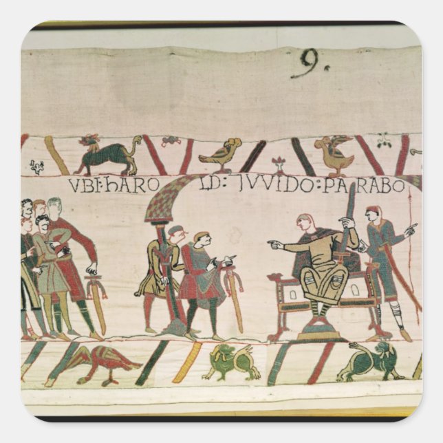 Harold und Typ sprechen zusammen Quadratischer Aufkleber (Vorderseite)